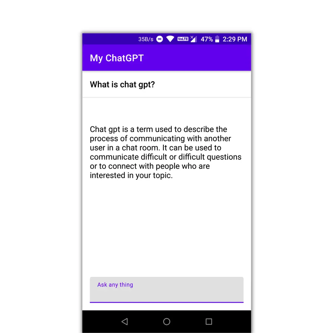 ChatGPT like app using Kotlin screenshot