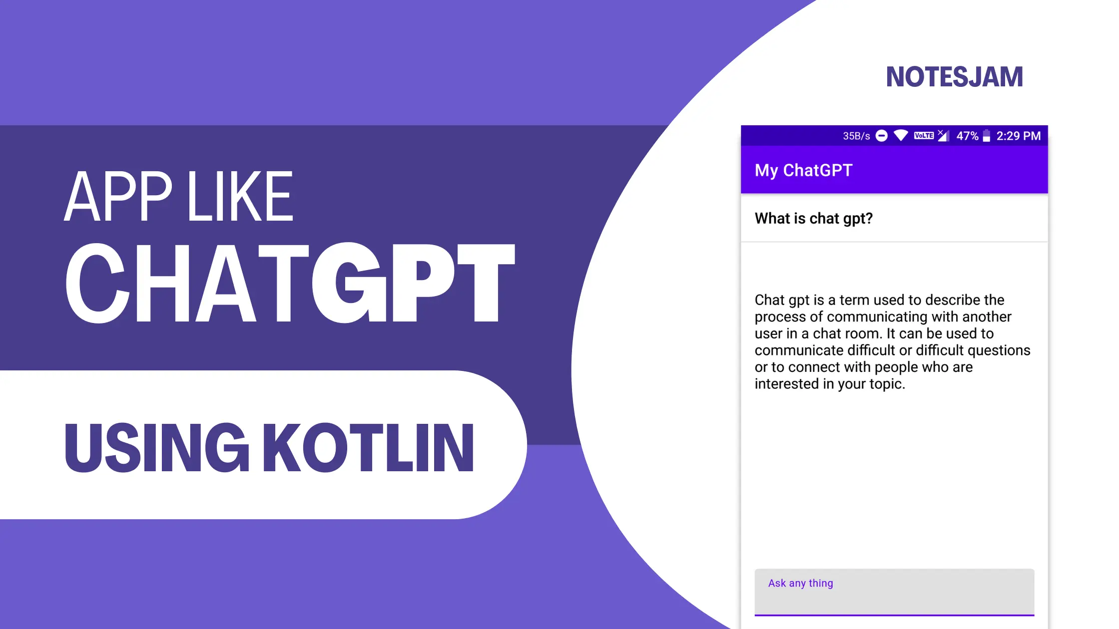 Android app like ChatGPT using Kotlin